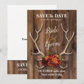 Invitation Sauvegarder la date avec un mariage romantique à c (Devant / Derrière)