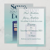 Invitation Sauvegarder la Date Boîte de Police Britannique (Devant / Derrière)