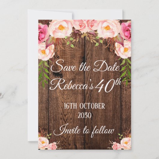 Invitation Sauvegarder la date d'anniversaire  (Devant)