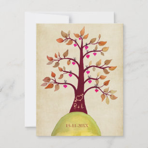Invitation Sauvegarder la date d'automne Mariage Arbre Invita