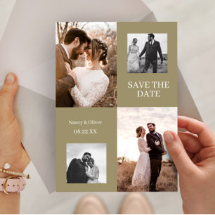 Invitation Sauvegarder la date de mariage Collage de photos m