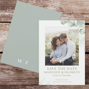 Invitation Sauvegarder la date de mariage photo aquarelle euc