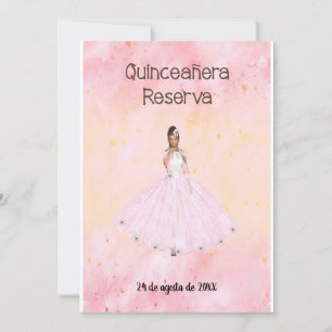 Invitation Sauvegarder la date de Quinceanera en espagnol ros