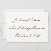 Invitation Sauvegarder la date Élégant (Dos)
