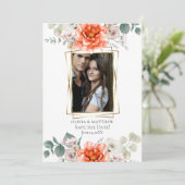 Invitation Sauvegarder la date | Fleurs de pivoine corail int (Debout devant)