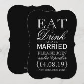 Invitation Sauvegarder la date | Manger Boire & Être (Devant / Derrière)