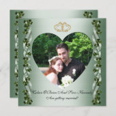 Invitation Sauvegarder la date mariage irlandais trèfles et r (Devant / Derrière)