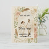 Invitation Sauvegarder la date : Olivia & Liam (Debout devant)