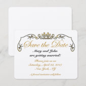Invitation Sauvegarder la date or (Devant / Derrière)