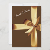 Invitation Sauvegarder la date orange or & marron fond aquare (Dos)