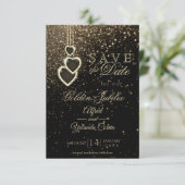 Invitation Sauvegarder la date - Paillettes d'Or (Debout devant)
