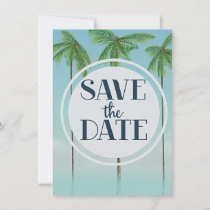 Invitation Sauvegarder la date Palmiers Tropicaux Vintage