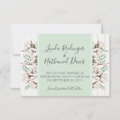 Invitation Sauvegarder la date Photo de mariage en coton rust (Dos)