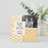 Invitation Sauvegarder la date - Photo ombre chevron rayure z (Debout devant)