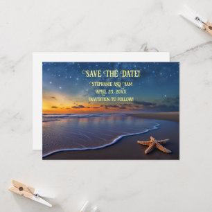 Invitation Sauvegarder la date romantique de la plage