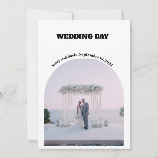 Invitation Sauvegarder la date simple avec photo