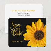Invitation Sauvegarder la date, Tournesol personnalisé (Devant / Derrière)