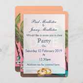 Invitation Sauvegarder la date voiture décapotable vintage (Devant / Derrière)