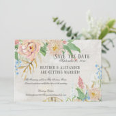 Invitation Sauvegarder la photo de date aquarelle Boho Floral (Debout devant)