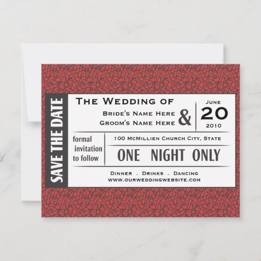 Invitation Sauvegardez votre billet ! (Devant)