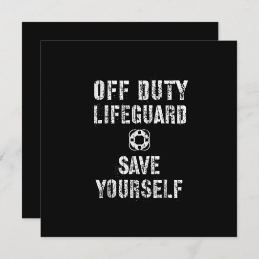 Invitation Sauvegardez-Vous Garde De Piscine Garde Éteint (Devant / Derrière)