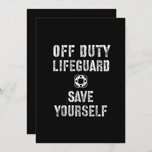 Invitation Sauvegardez-Vous Garde De Piscine Garde Éteint (Devant / Derrière)