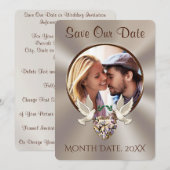 Invitation "Sauver la date" avec PHOTO, Personnali (Devant / Derrière)