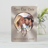 Invitation "Sauver la date" avec PHOTO, Personnali (Debout devant)