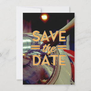 Invitation Sauver la Date avion à hélice vintage