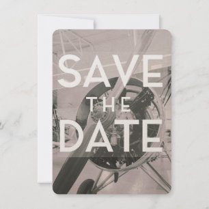 Invitation Sauver la date avion de propagande