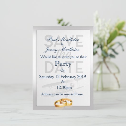 Invitation Sauver la date avion vintage (Debout devant)