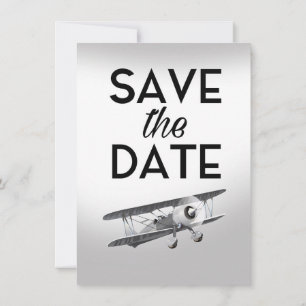Invitation Sauver la Date Avion Vintage