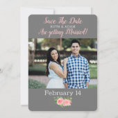 Invitation Sauver la date bible florale photo (Dos)