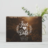 Invitation Sauver la date d'amour rustique (Debout devant)