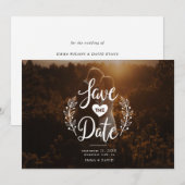 Invitation Sauver la date d'amour rustique (Devant / Derrière)