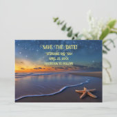 Invitation Sauver la date de la plage romantique  (Debout devant)