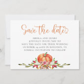 Invitation Sauver la date de mariage de citrouille d'automne (Devant)