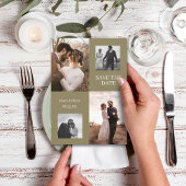 Invitation Sauver la date de mariage moderne collage de photo