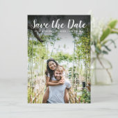 Invitation Sauver la date de mariage moderne simple script ph (Debout devant)
