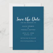 Invitation Sauver la date de mariage moderne simple script ph (Dos)