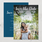 Invitation Sauver la date de mariage moderne simple script ph (Devant / Derrière)