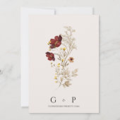 Invitation Sauver la Date Fleur Sauvage Rustique (Dos)