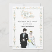 Invitation Sauver la date florale (Devant)