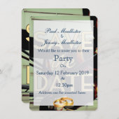 Invitation Sauver la date Hangar d'avion vintage (Devant / Derrière)