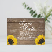 Invitation Sauver la date - Lumières élégantes de tournesol r (Debout devant)