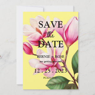 INVITATION SAUVER LA DATE MARIAGE FLEUR ROSE