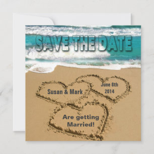 INVITATION SAUVER LA DATE - MARIAGE - PLAGE / OCEAN