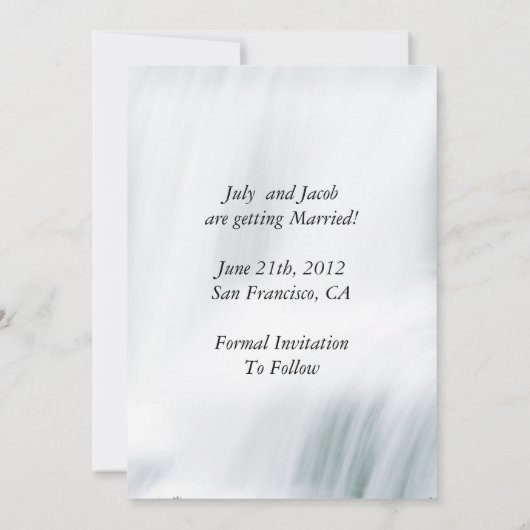 Invitation Sauver la date papillon et mariage à cascade (Dos)