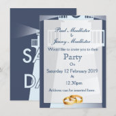 Invitation Sauver la date Phare Vintage (Devant / Derrière)