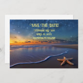 Invitation Sauver la date Plage romantique (Devant / Derrière)